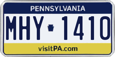 PA license plate MHY1410