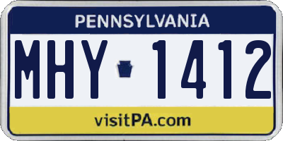 PA license plate MHY1412