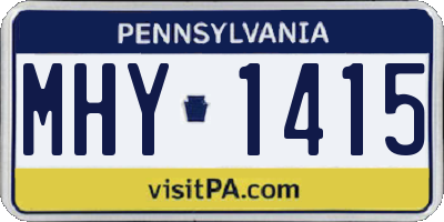 PA license plate MHY1415