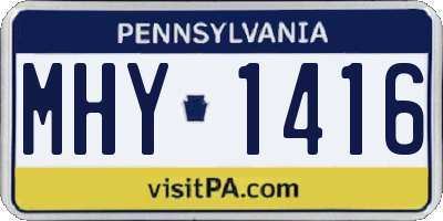 PA license plate MHY1416