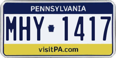 PA license plate MHY1417