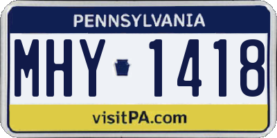PA license plate MHY1418