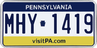 PA license plate MHY1419