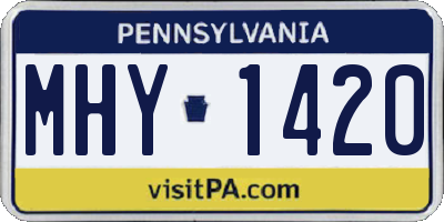 PA license plate MHY1420