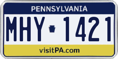 PA license plate MHY1421
