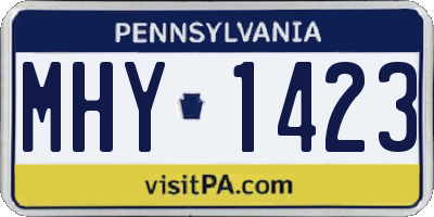 PA license plate MHY1423