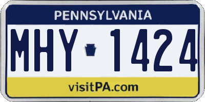 PA license plate MHY1424