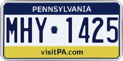 PA license plate MHY1425