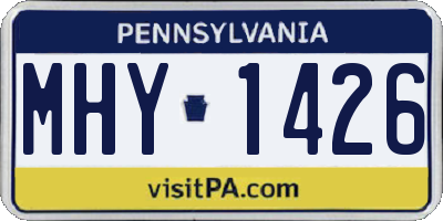 PA license plate MHY1426