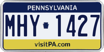 PA license plate MHY1427