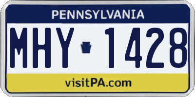 PA license plate MHY1428