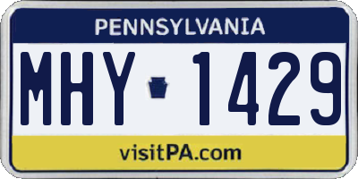 PA license plate MHY1429