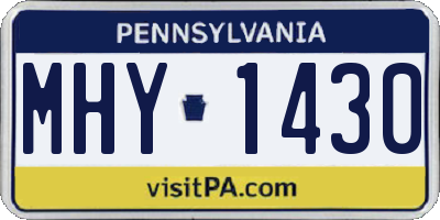 PA license plate MHY1430