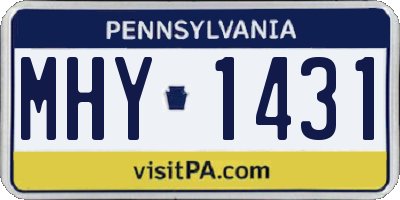PA license plate MHY1431