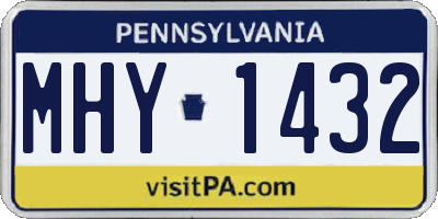PA license plate MHY1432