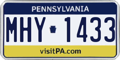 PA license plate MHY1433