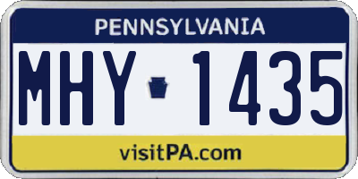 PA license plate MHY1435