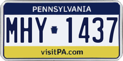PA license plate MHY1437