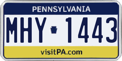 PA license plate MHY1443