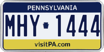 PA license plate MHY1444