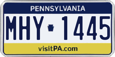 PA license plate MHY1445