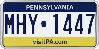 PA license plate MHY1447