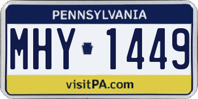 PA license plate MHY1449