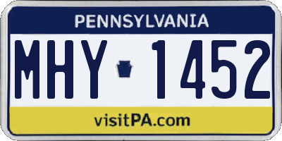 PA license plate MHY1452