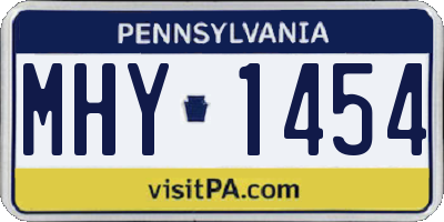 PA license plate MHY1454