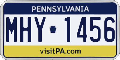 PA license plate MHY1456