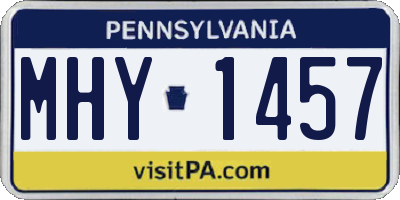 PA license plate MHY1457