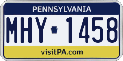PA license plate MHY1458