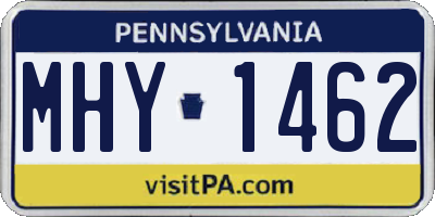PA license plate MHY1462