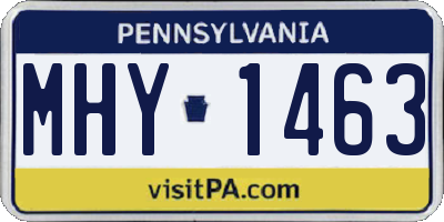 PA license plate MHY1463