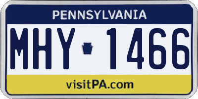 PA license plate MHY1466