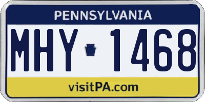 PA license plate MHY1468