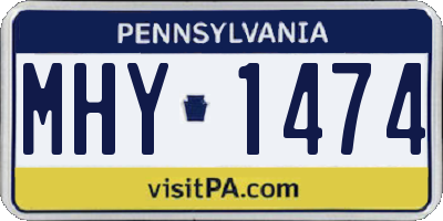 PA license plate MHY1474