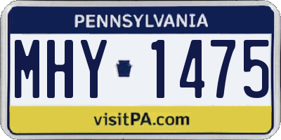PA license plate MHY1475