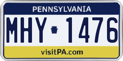 PA license plate MHY1476