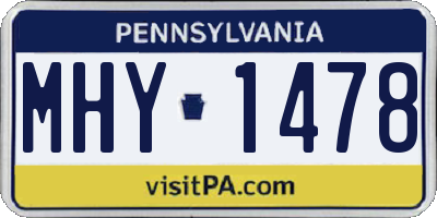 PA license plate MHY1478