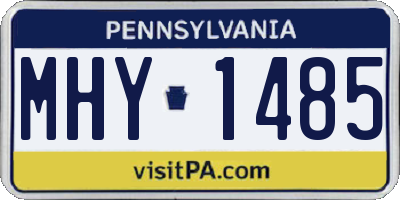 PA license plate MHY1485