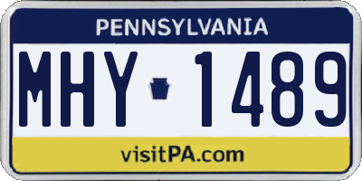 PA license plate MHY1489