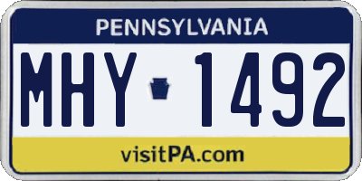 PA license plate MHY1492