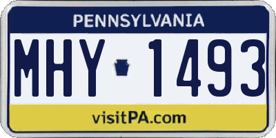 PA license plate MHY1493
