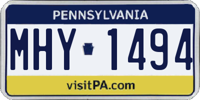 PA license plate MHY1494