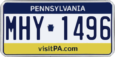 PA license plate MHY1496