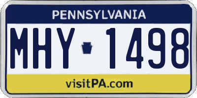 PA license plate MHY1498