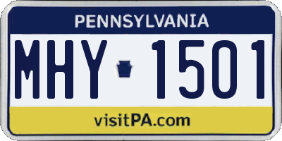 PA license plate MHY1501