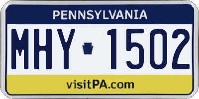 PA license plate MHY1502