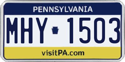 PA license plate MHY1503